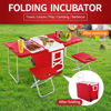 Picture of Outdoor Picnic Table Set with Cooler - Red