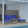 Picture of Outdoor Rattan Sofa Set with Canopy