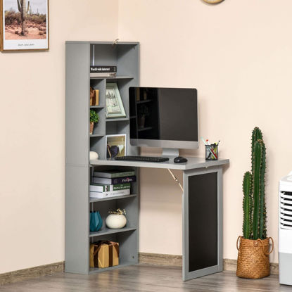 Picture of Foldable Computer Desk with Shelves