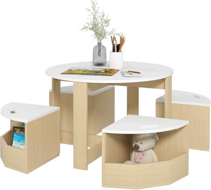 Picture of Kids Table with Chairs Set with Storage