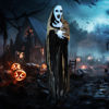 Picture of 5' Halloween Ghost with Spooky Sounds and Animated Motion