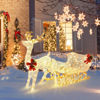 Picture of 6' Christmas Decor Reindeer and Sleigh with Lights